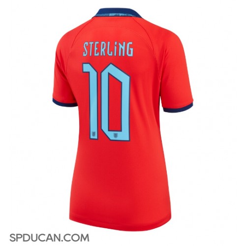 Zenski Nogometni Dres Engleska Raheem Sterling #10 Gostujuci SP 2022 Kratak Rukav